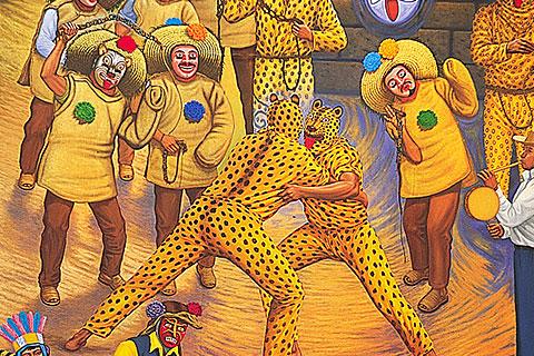 Murales en el Palacio Municipal de Chilpancingo sobre la fiesta de los tecuanes/ Mauricio Ramos-MD