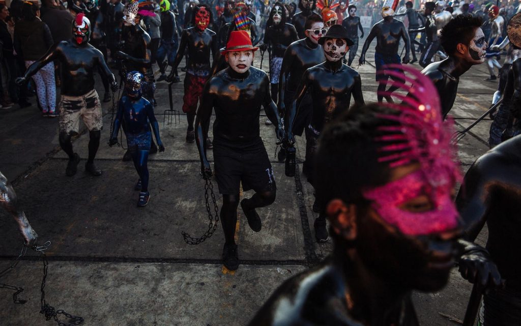 Xinacates pintados en el Carnaval de San Nicolás de los Ranchos, Puebla