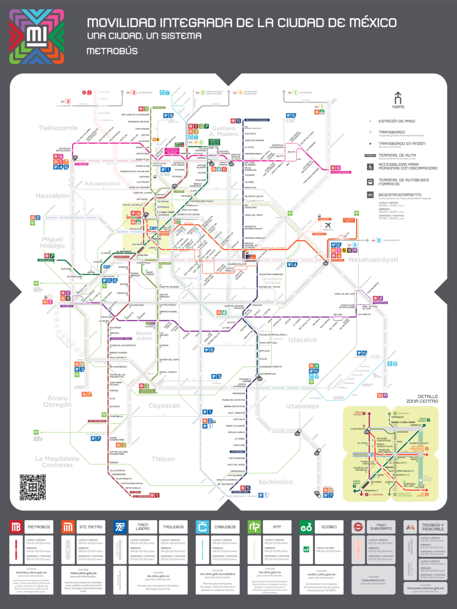Mapa del metrobús completo y actualizado