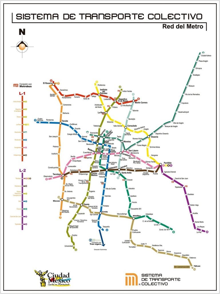Mapa del metro de la CDMX: líneas, estaciones y horarios - México  Desconocido