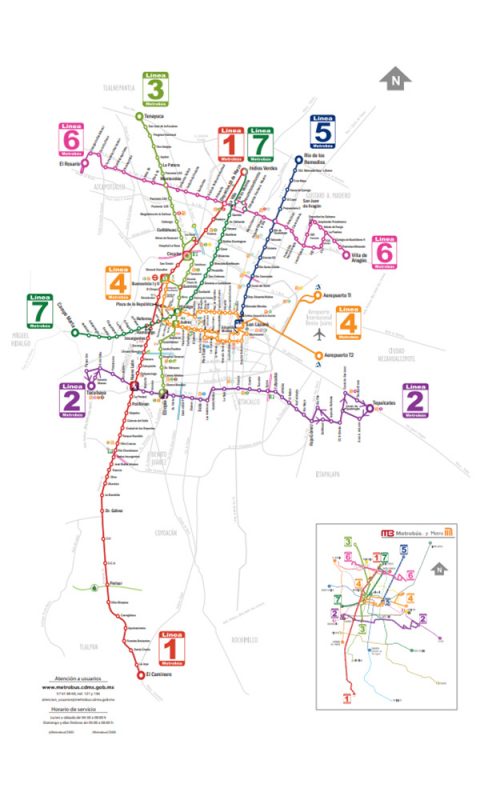 Mapa Metrobús de la CDMX: líneas, estaciones y horarios - México Desconocido