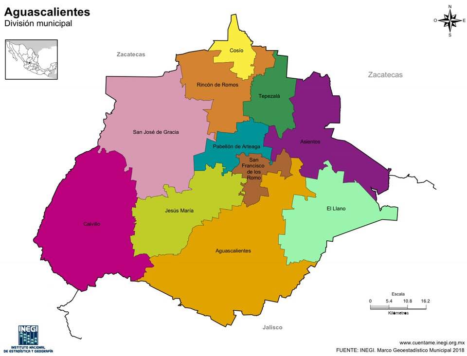 Mapa de Aguascalientes: satelital y con nombres - México Desconocido Mapa de Aguascalientes: satelital y con nombres - México Desconocido