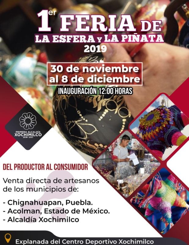 Resultado de imagen para feria de la esfera y la piñata en xochimilco