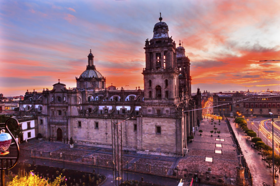 Metropolitan Cathedral Zocalo Mexico City Sunrise Metropolitan Cathedral Zocalo Mexico City Sunrise