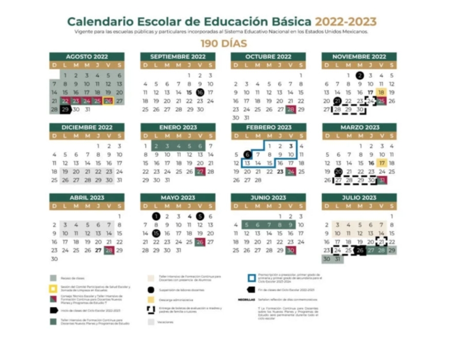 calendario escolar 2022
