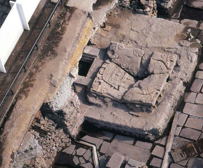 The colossal relief was found on a property in the Historic Center of CDMX