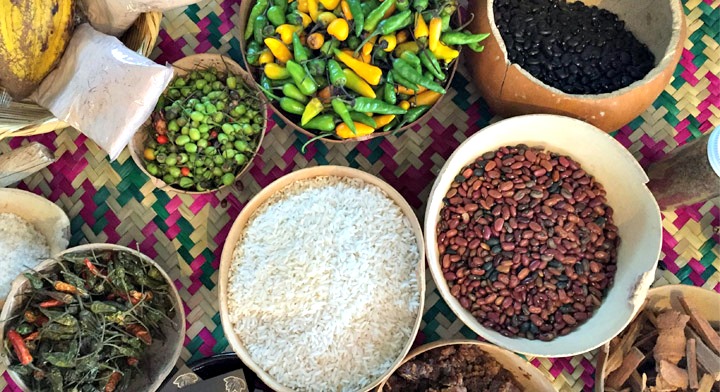Some of the ingredients of traditional Mexican cuisine
