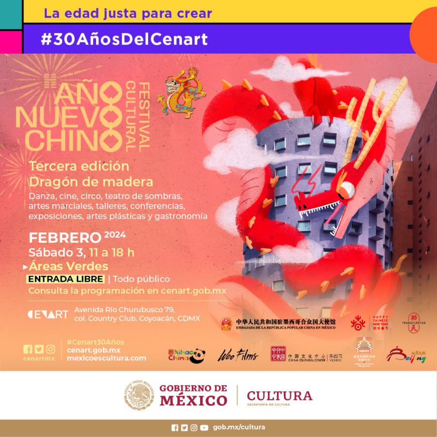Cartel del Festival Cultural Año Nuevo Chino en el CENART 