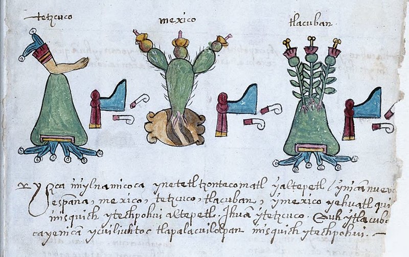 Representación pictográfica de la Triple Alianza en el Códice Osuna de 1565
