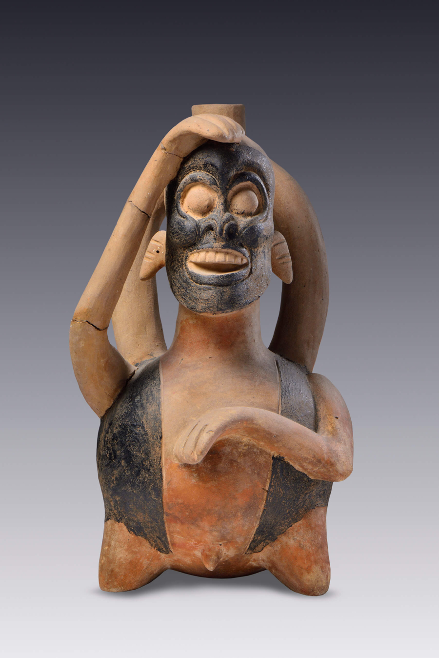 Mono cubierto con chapopote del periodo Clásico, Veracruz