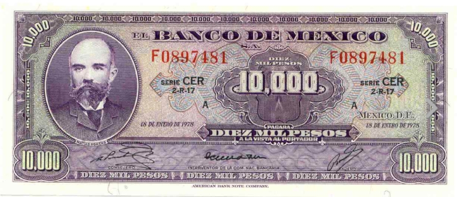 Imagen de cómo era nuestra moneda antes, del nuevo peso mexicano. Banxico.