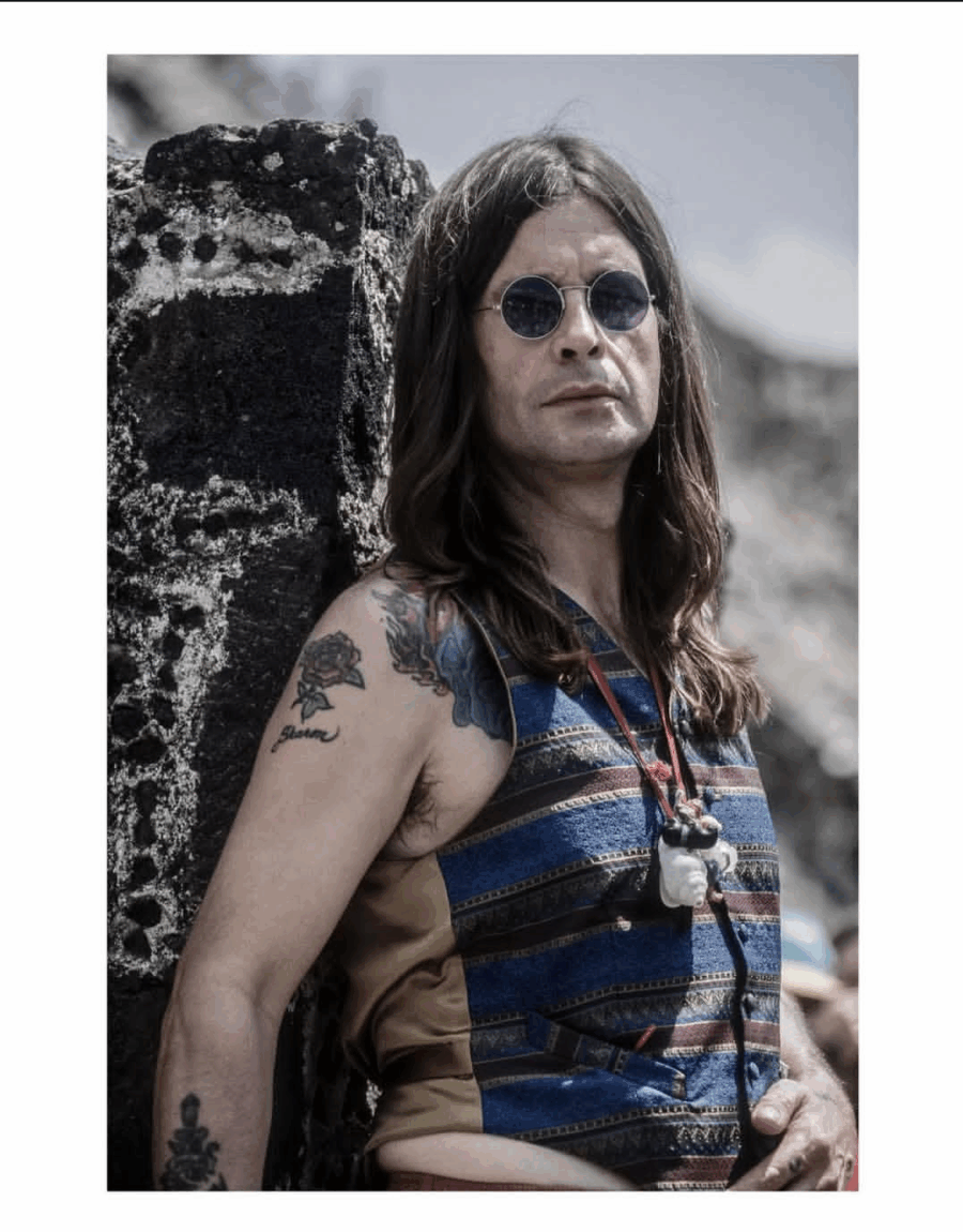 Ozzy Osbourne&nbsp;se tomó el tiempo de conocer Teotihuacán. Fotografía: Fernando Aceves.