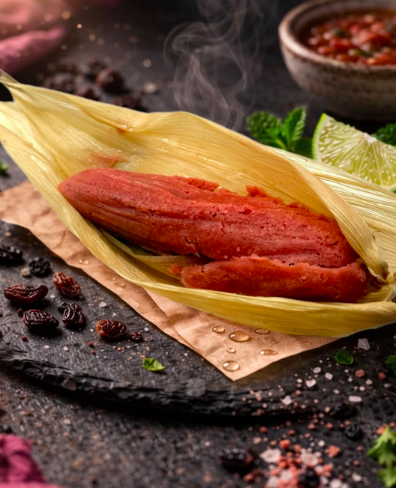 tamal rosa de dulce