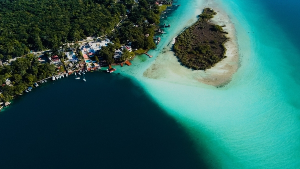 vista aérea de Bacalar
